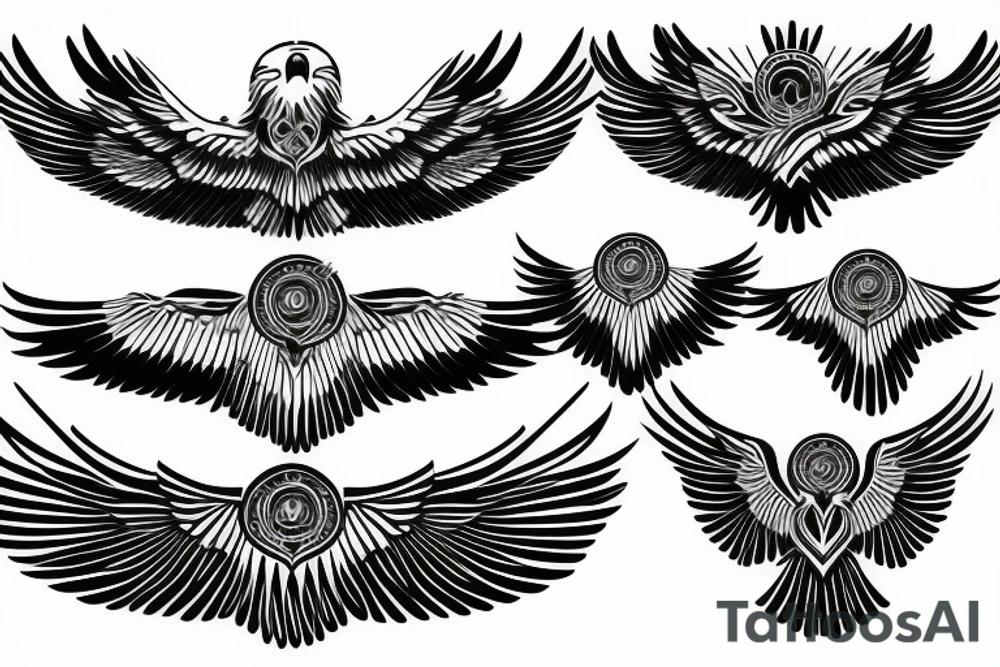 flying eagle symmetrical tattoo idea