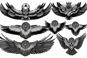 flying eagle symmetrical tattoo idea