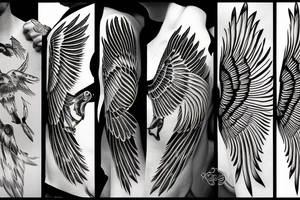 flying eagle symmetrical tattoo idea