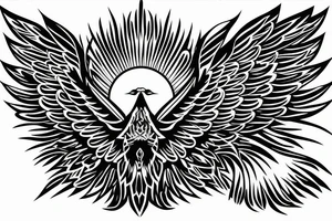 flying eagle symmetrical tattoo idea