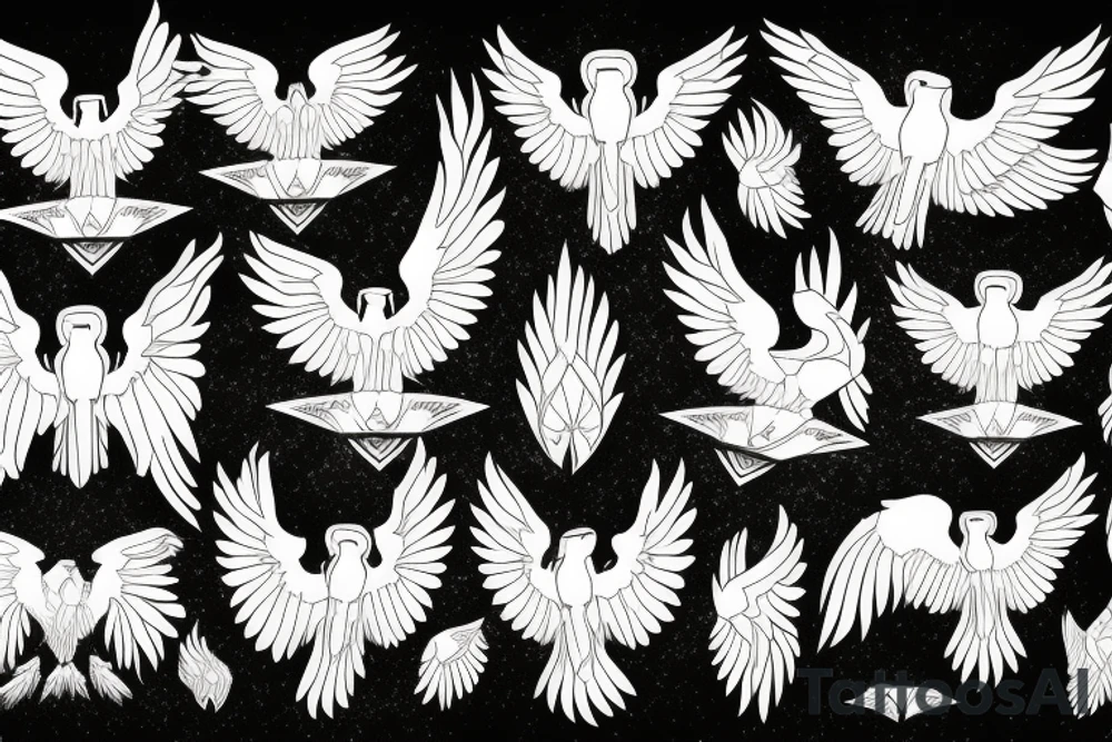 flying eagle symmetrical tattoo idea