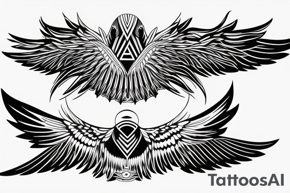 flying eagle symmetrical tattoo idea