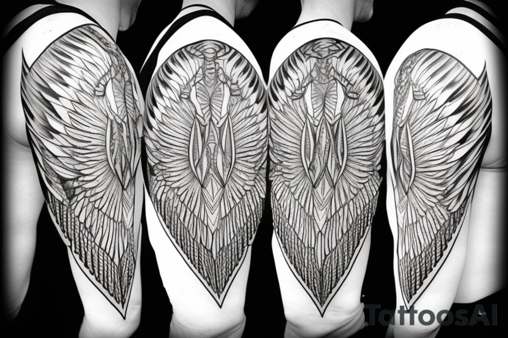 flying eagle symmetrical tattoo idea
