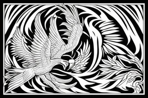 flying eagle symmetrical tattoo idea