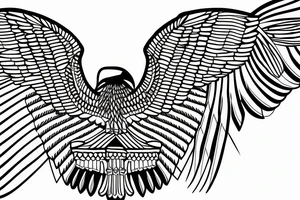 flying eagle symmetrical egyptian tattoo idea