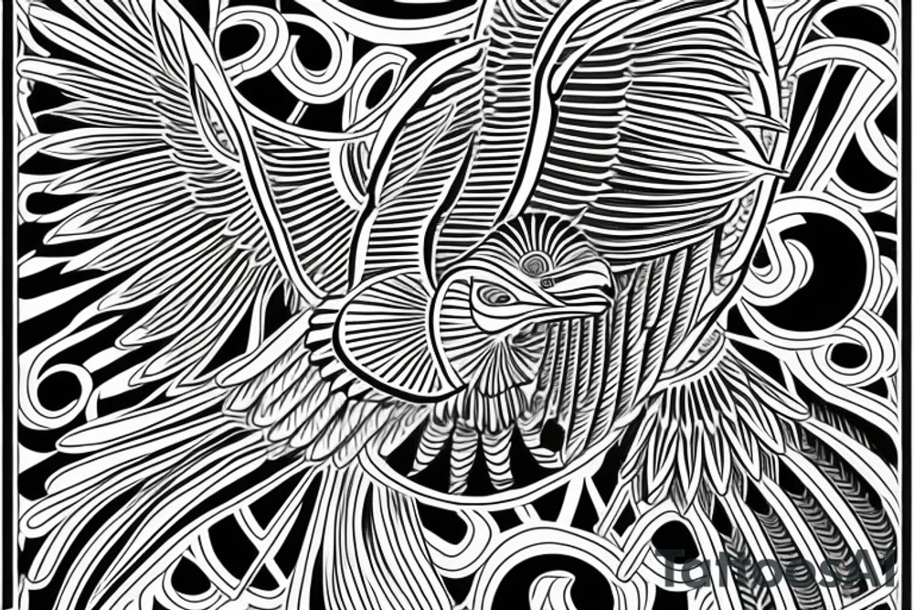 flying eagle symmetrical egyptian tattoo idea