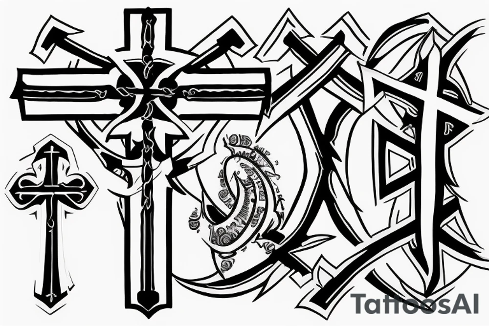 templar cross sign tattoo idea