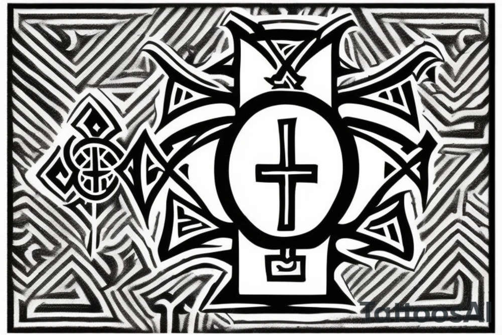 templar cross sign tattoo idea