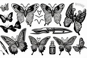 butterfly knife tattoo idea