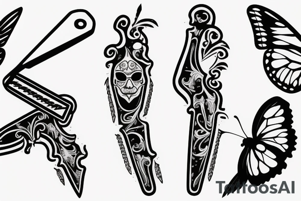 butterfly-knife tattoo idea