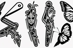 butterfly-knife tattoo idea