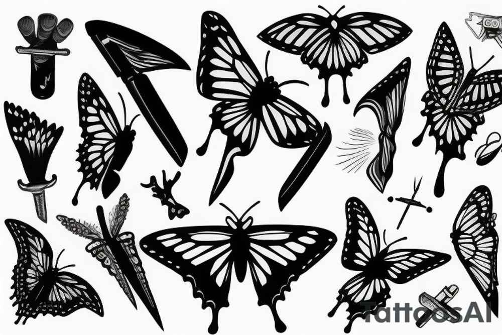 butterfly-knife tattoo idea