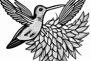 1 Hummingbird on a thorn crown tattoo idea