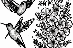 1 Hummingbird on a thorn crown tattoo idea
