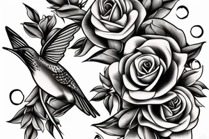 1 Hummingbird on a dying rose tattoo idea