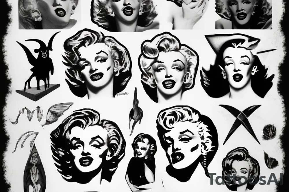 baphomet marilyn monroe tattoo idea