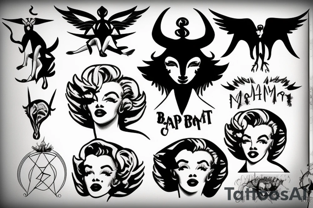 baphomet marilyn monroe tattoo idea