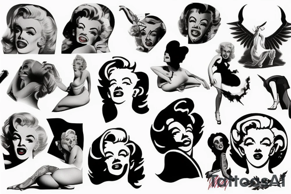 baphomet marilyn monroe tattoo idea