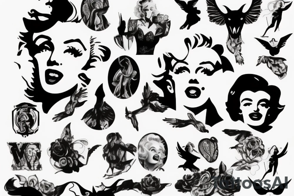 baphomet marilyn monroe tattoo idea