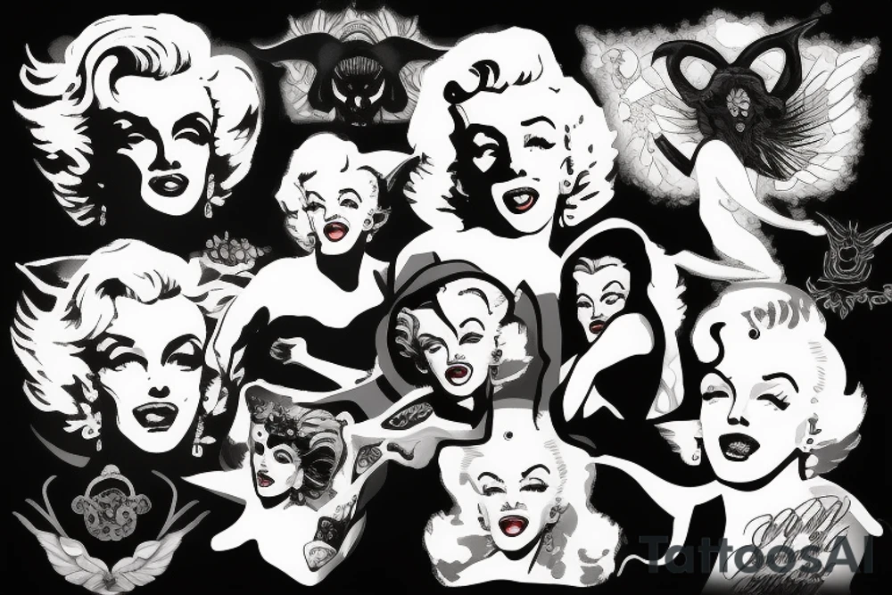 baphomet marilyn monroe tattoo idea