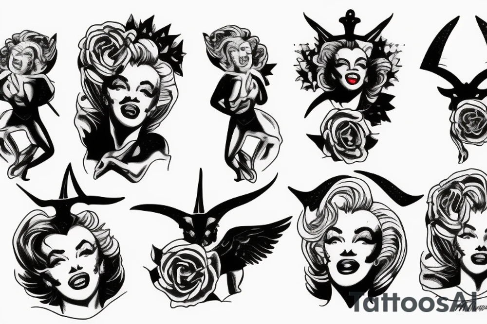 baphomet marilyn monroe tattoo idea