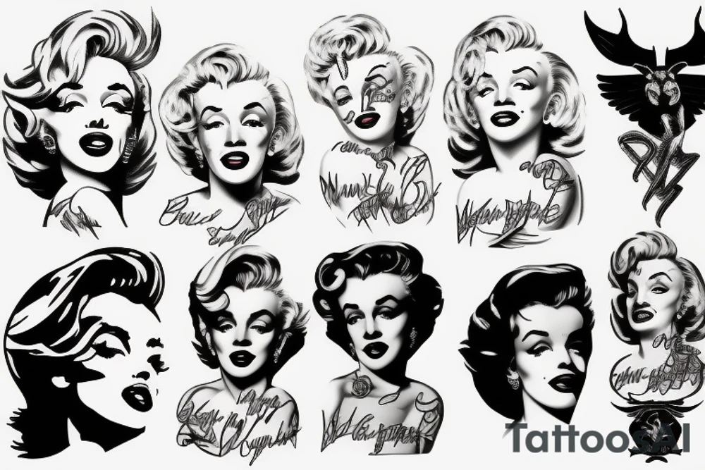 baphomet marilyn monroe tattoo idea
