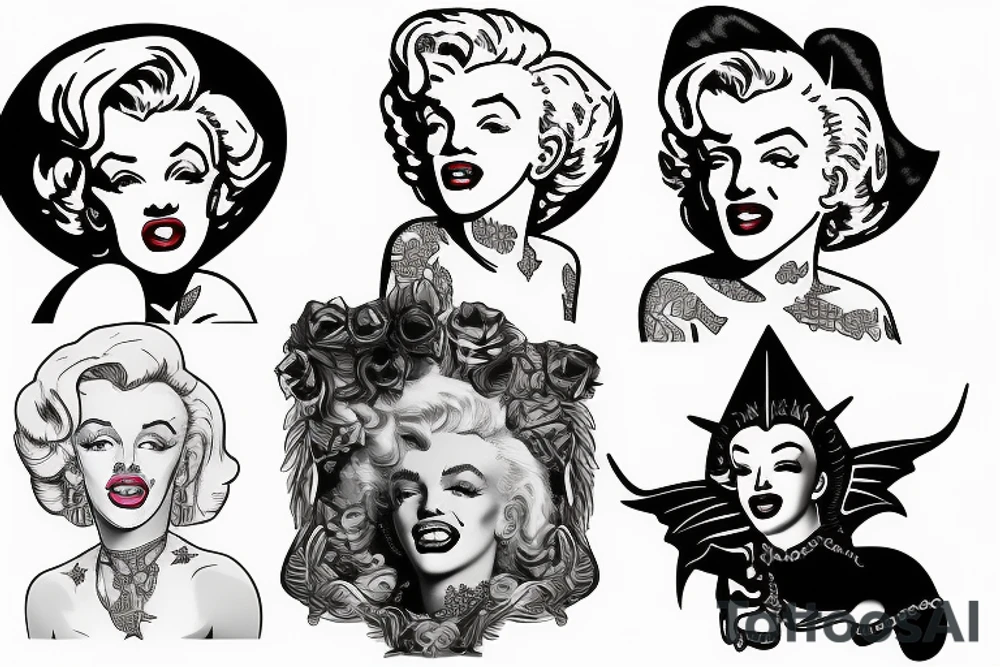 baphomet marilyn monroe tattoo idea