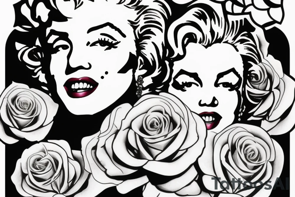 marilyn monroe roses tattoo idea