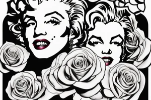 marilyn monroe roses tattoo idea