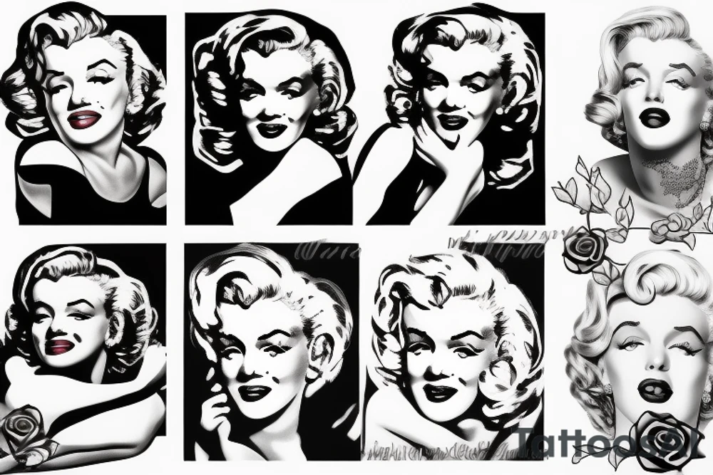 marilyn monroe roses tattoo idea
