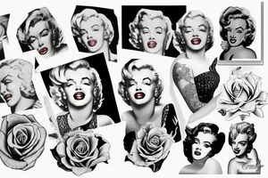marilyn monroe roses tattoo idea