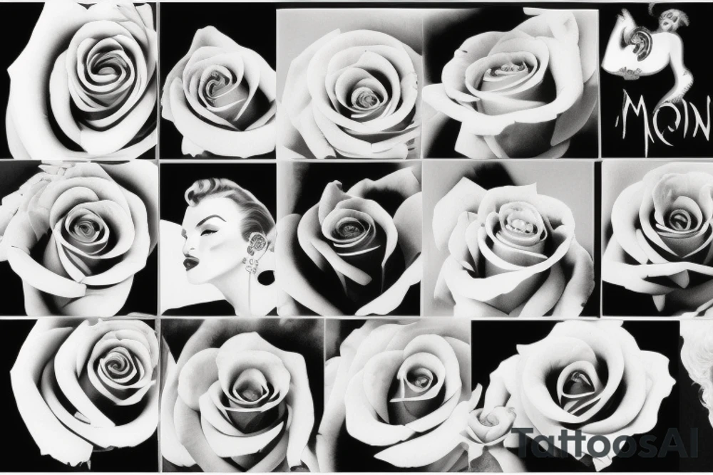 marilyn monroe roses tattoo idea