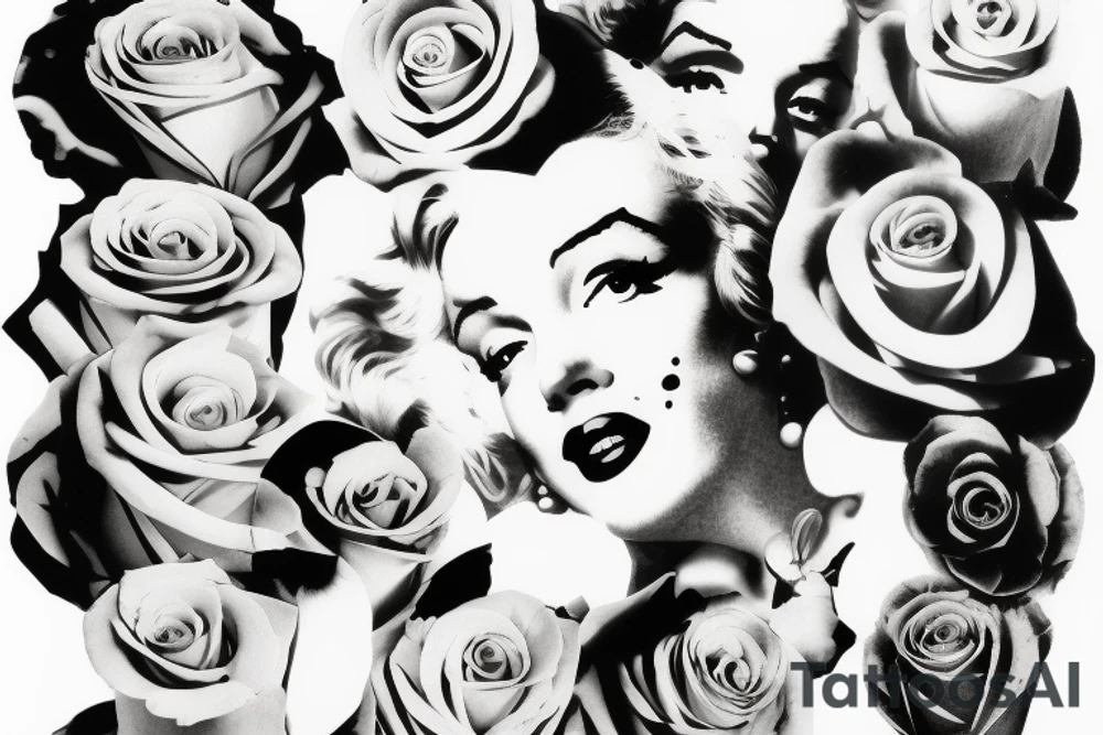 marilyn monroe roses tattoo idea