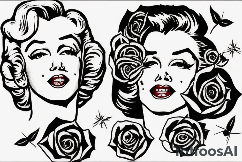 marilyn monroe roses tattoo idea