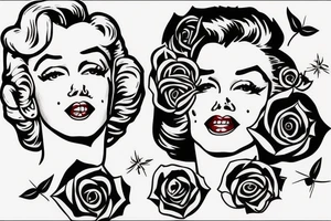 marilyn monroe roses tattoo idea