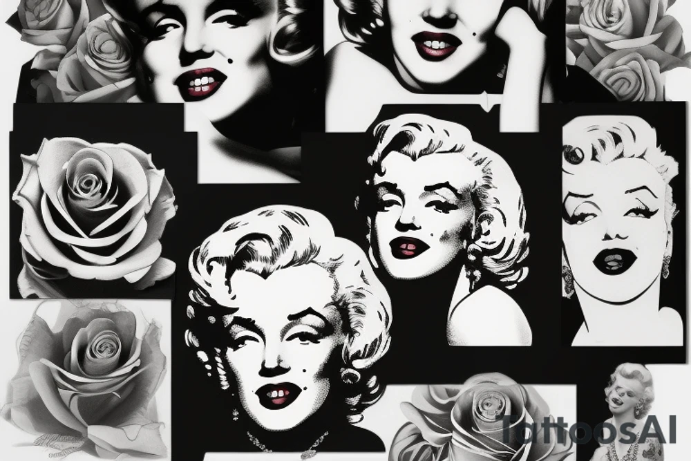 marilyn monroe roses tattoo idea