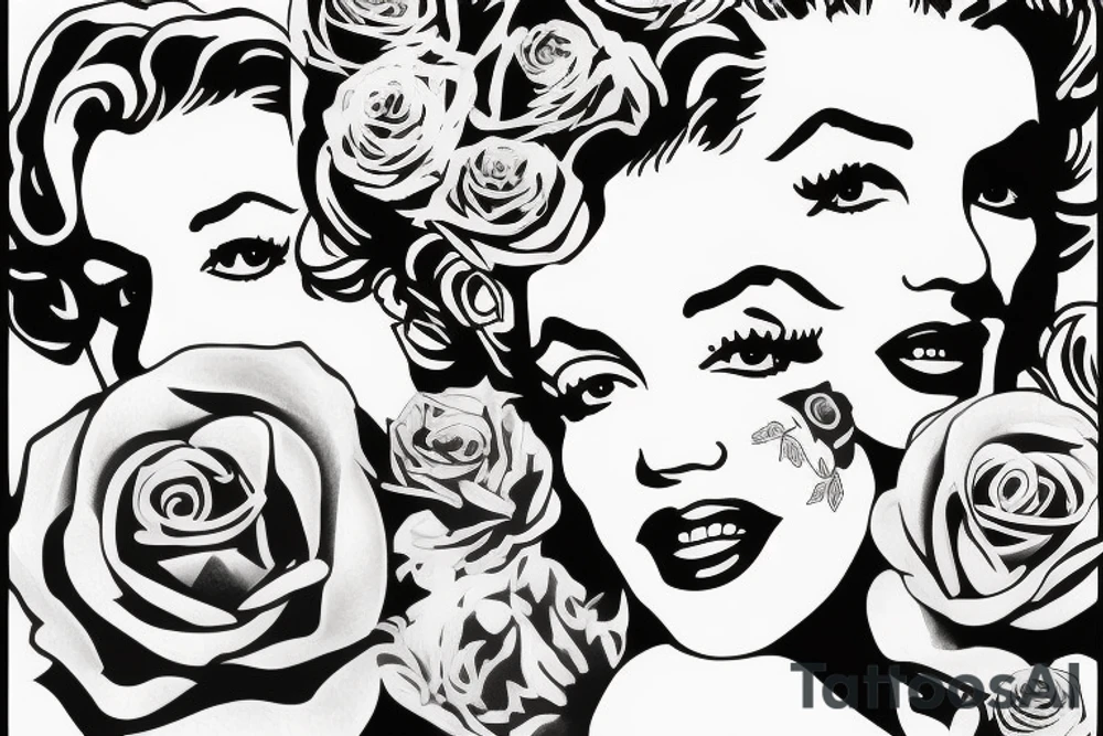 marilyn monroe roses tattoo idea