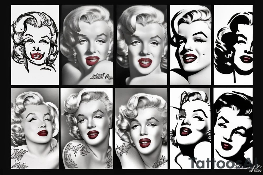 marilyn monroe roses tattoo idea