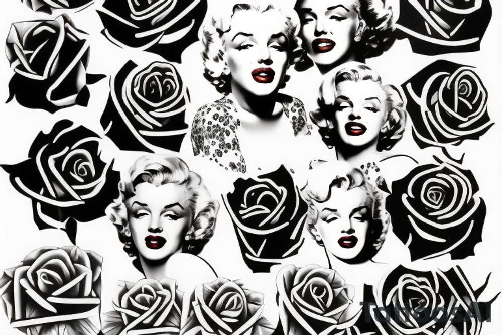 marilyn monroe roses tattoo idea