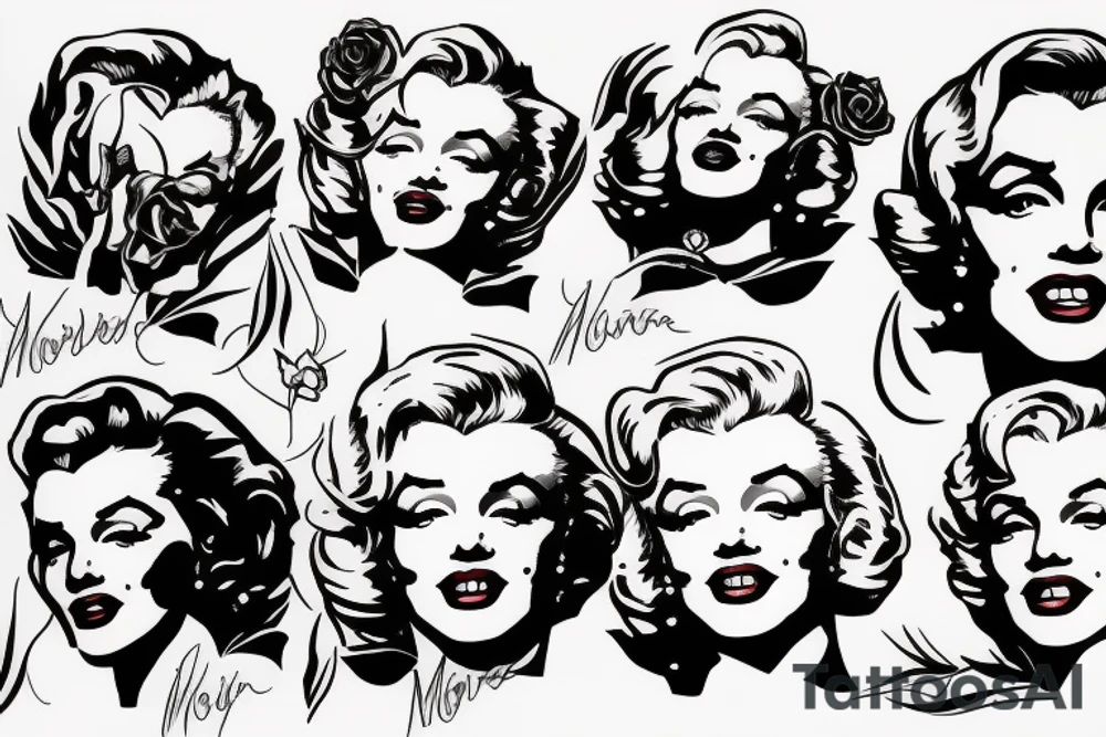 marilyn monroe roses tattoo idea