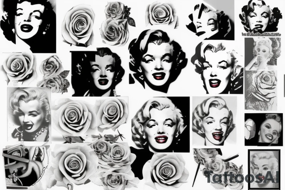 marilyn monroe roses tattoo idea