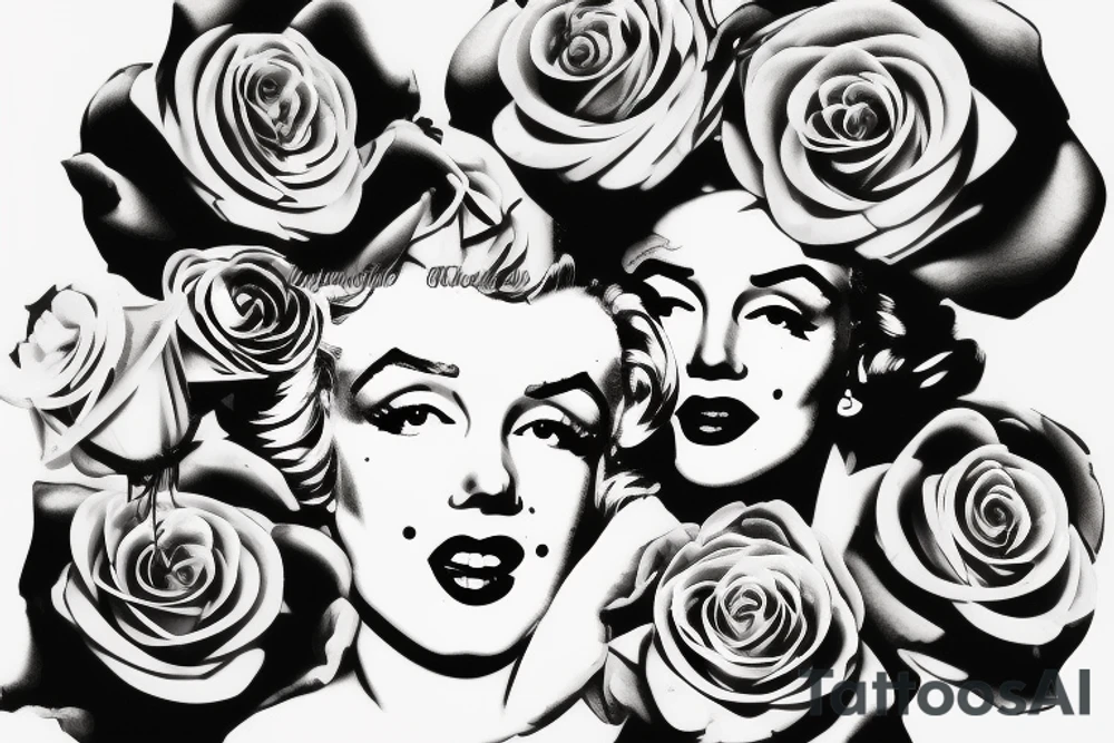 marilyn monroe roses tattoo idea