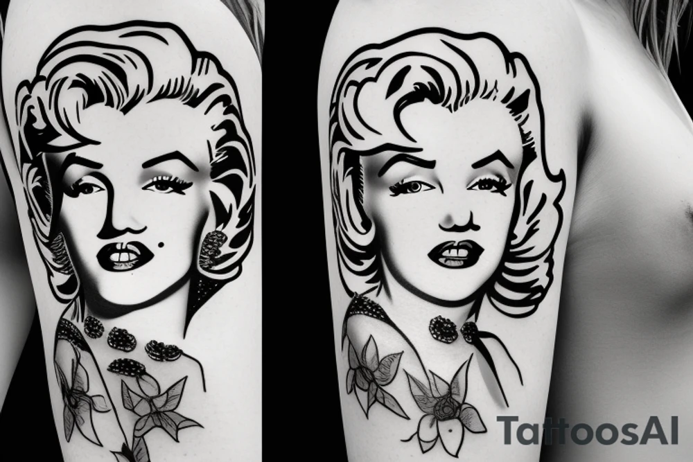 marilyn monroe roses tattoo idea