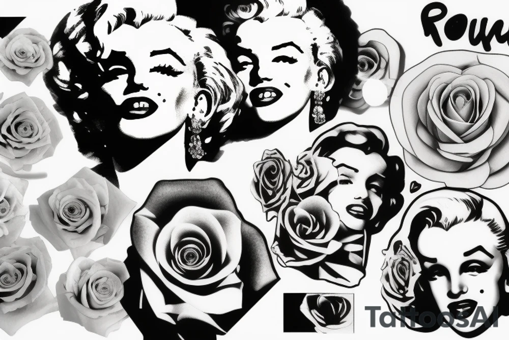 marilyn monroe roses tattoo idea
