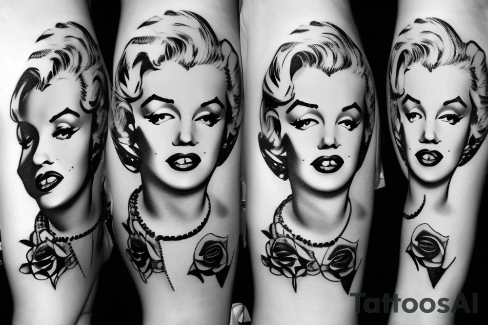 marilyn monroe roses tattoo idea