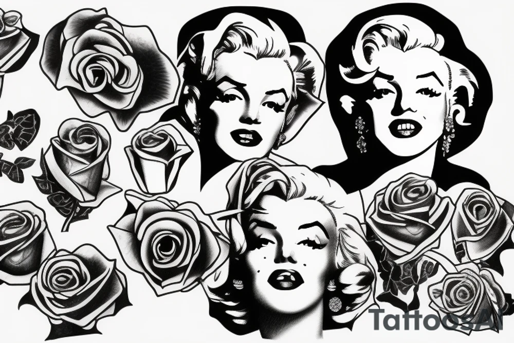 marilyn monroe roses tattoo idea