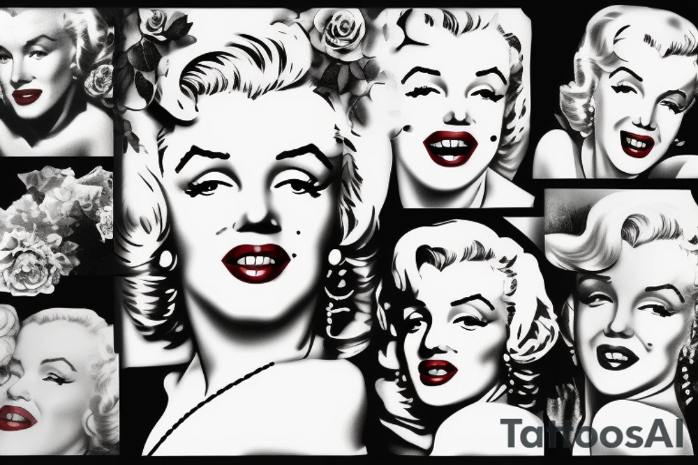 marilyn monroe roses tattoo idea