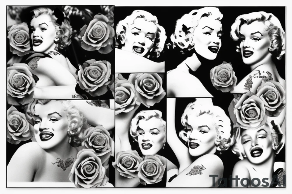 marilyn monroe roses tattoo idea