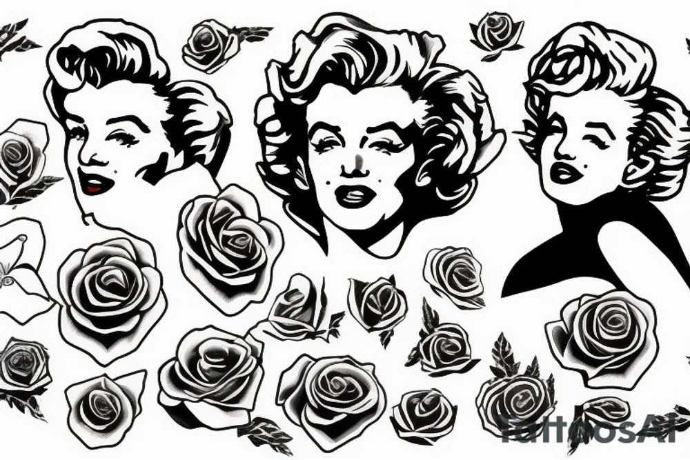 marilyn monroe roses tattoo idea