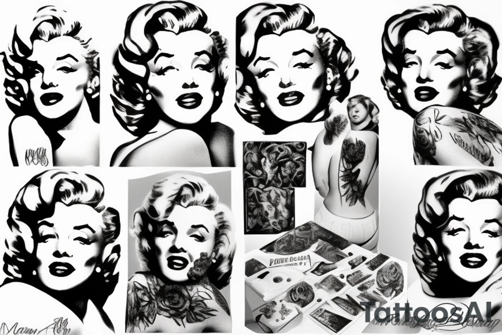 marilyn monroe roses tattoo idea